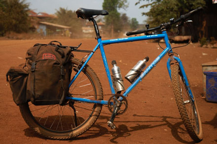 Travelmaster and dusty Carradice bags in Cambodia. 