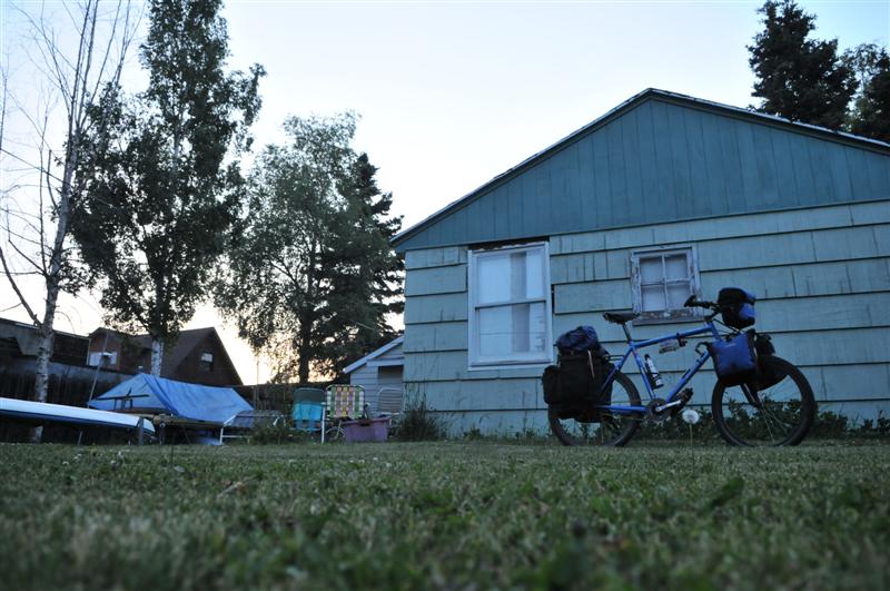 Camped in the garden. Anchorage, 2am. 