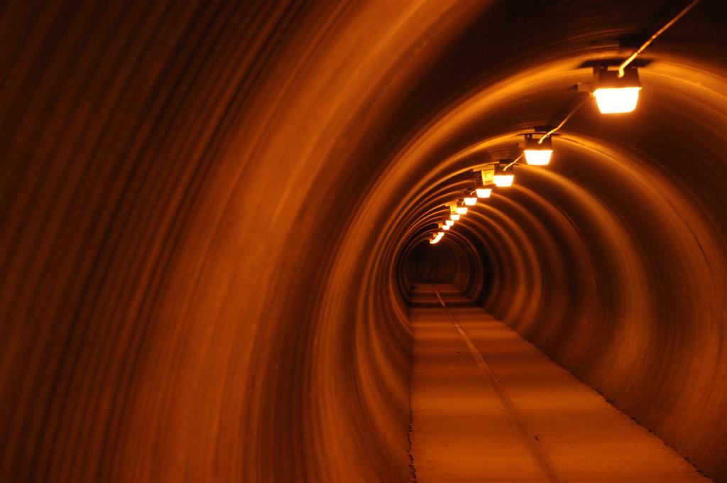 A tunnel links the settlement to its port. Imagine scurrying through this in the depths of winter...