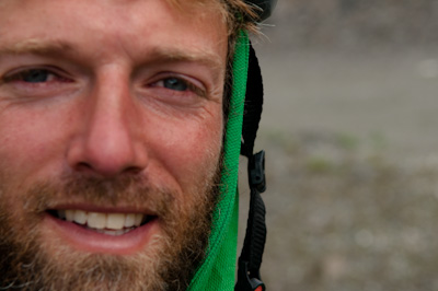 Happy to have reached the top of the pass. My beard is coming on nicely, if I say so myself. 