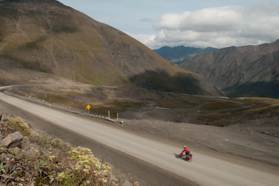 Descending down from the Atigun Pass, Alaska's highest highway pass (4739ft).  