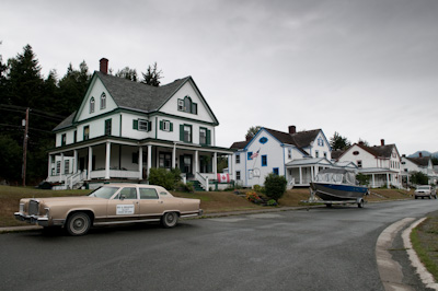 Haines is squeezed in on a peninsula between the Chilkat and Chilkoot inlets. These wooden buildings were home to Alaska's first permanent army back in 1903. 