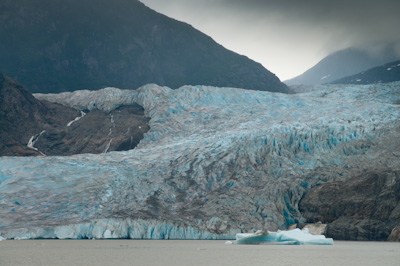 The Medenhall Glacier flows 12 miles from its source, the Juneau Ice Field. This is the views from the car park!