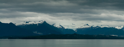 Storm shrouded glacier views on the Alaska Marine Highway. 