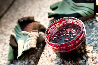 Stopping for lunch by the roadside one day, I suddenly remembered about the blueberry jam Marnie had given me back in Haines. It didn't last long...