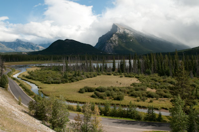 A few kilometres before Banff, this view hits you square between the eyes. From the frenetic Trans Canada Highway, no less. 