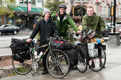 Nuka, Luc and Julien. They tore my legs off on the ride to Jasper - my excuse is that I'm an old man compared them...