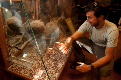 Banff's more obscure history. Scott looks upon the freaky Merman, gathering dusting in the Indian Trading Post. Legend has it that it was brought back from Bangkok as an oddity to attract tourists when Banff was first establishing itself. 