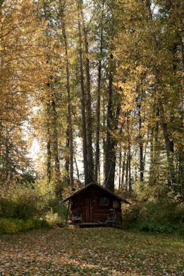 Romantic rustic cabins abound in Polebridge. 