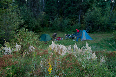 Camping out for the night by Elk Creek. 