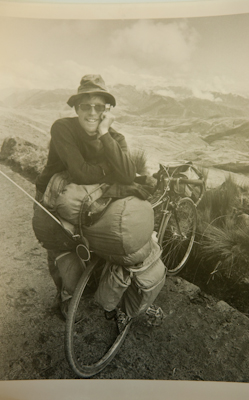 I've always admired co founder Greg XXX's black and white portraits of touring cyclists, so was delighted to be photographed by him. Here he is on his bike back in 1973, when he and a group of friends were amongst the first to ride from Prudoe Bay to Tierra del Fuego, Argentina. The journey took two years and was covered by National Geographic. 