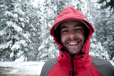 Still, here's Chris, still smiling. He'd invested in new gloves and boots in Helena, and was feeling toasty. 