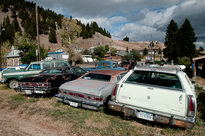 More rusty, junked cars than people, I think., 