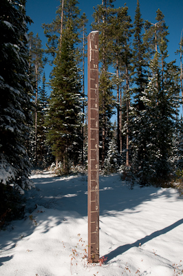 This marker had increments for 11 feet of snow...