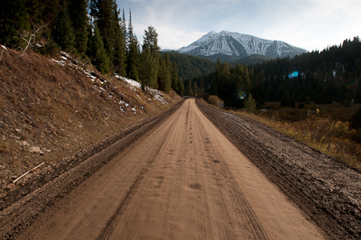 Back on dirt track - the Grey's River Road. 