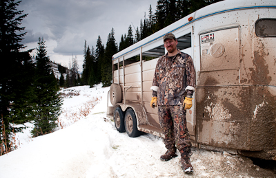 WIth elk hunting season about to open, others were having their own problems. I'd met Dan further down the valley, and he'd been stranded with his horses for the last few hours. 