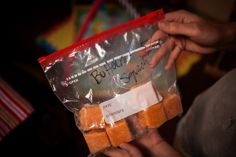 Pre prepared and frozen butternut squash.